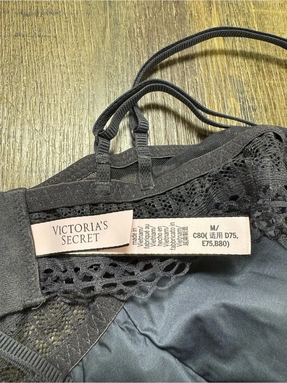Victoria’s Secret Lace‎ Bralette with Sheer Panels - Gray